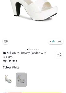 White Platform Sandals with Buckels