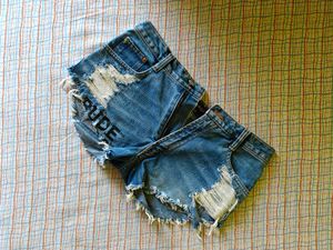 Distressed Denim Shorts