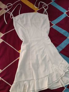 White Ruffle Mini Dress