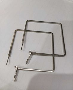 Big Square Hoop Earrings Silver