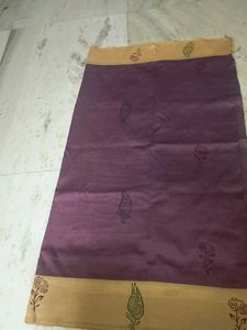 Cotton Belnd Saree with Block Prints