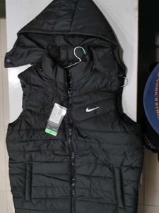 Nike Black Puffer Vest with Hood