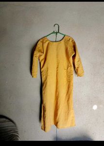 golden color kurti set