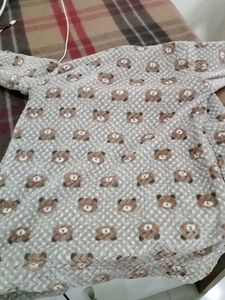 Cute Bear Print Hooded Coat