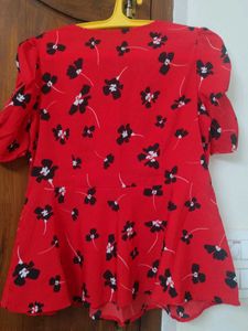 Red Floral Top