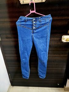 4 Button High Waist Jeans👖