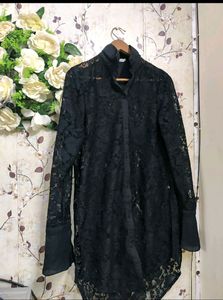Womens Black Lace Shirt [Vintage Look]