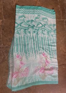 Elegant Floral Print Saree