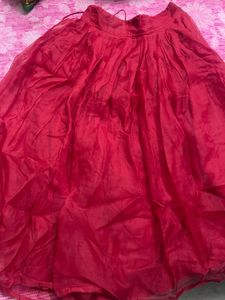 Red Plain Skirt