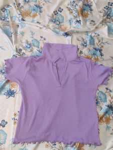 Ribbed Polo Top