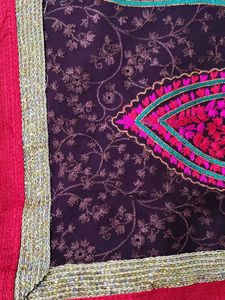 Brown Embroidered Saree(THREAD WORK THROUGHOUT)