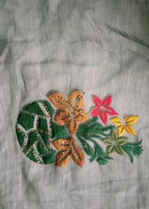 Green Embroidered Saree