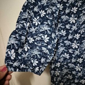 Blue Colored Floral Kurti