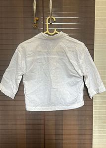 White Embroidered Crop Top