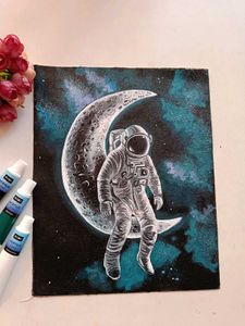 Astronaut Moon Painting
