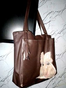 Hand & Shoulder Bag Coffee Brown Colour