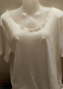 All new white tshirt top with pretty border lace