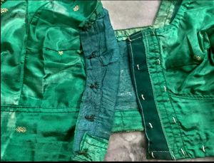 Green Banarasi Silk Blouse,Read Description