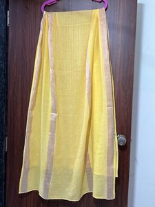 AURELIA Yellow Cotton Dupatta