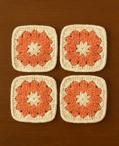 Handmade Crochet Square Coaster (Set Of 6)