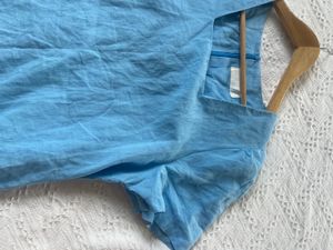 Sky Blue Linen Mini Dress