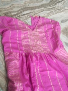 Pink Dress with Metallic Accents