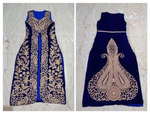 Beautiful 3 Pieces Navy Blue Gown