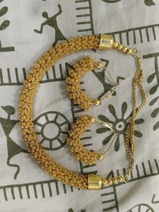 Gold-Tone Necklace and Earring Set
