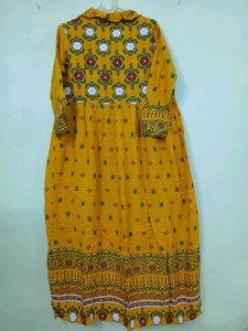 Yellow Embroidered Ethnic Dress
