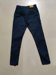 Cord Brand Stripes Black Cotton Trousers