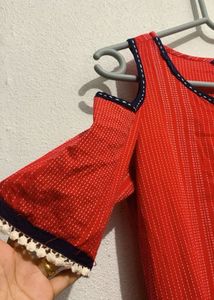 Cold Shoulder Long Kurta