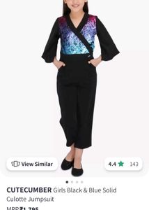 Black and Blue Sequins Jumpsuit