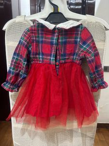 Red Check Baby Frock