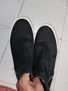 H&amp;M chelsea Boots Black Velvet Size 41
