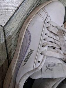 Puma White Leather Sneakers