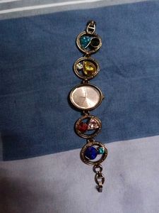 Colorful Gemstone Bracelet Watch