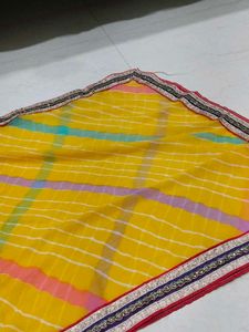 Yellow Striped Dupatta