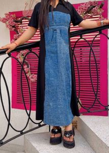 Stylish Denim &amp; Black Dress