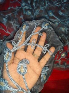 🆕 Elegant Embroidery Grey Dupatta