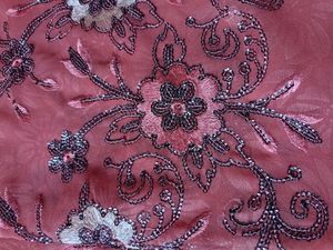 Embroidered Peach Saree