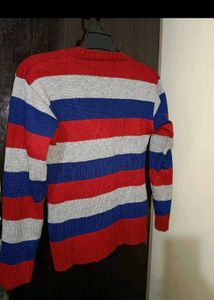 Striped V-Neck Pullover