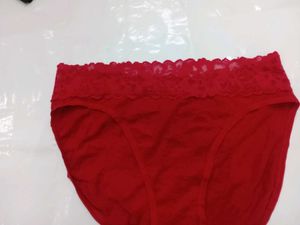 Victoria&#39;s Secret Red Lace Trim Briefs