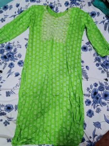 Green Floral Print Kurti
