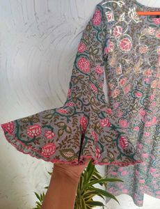 Greyish Pink with a Hint of Green colour Kurta