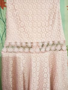 Pink Lace Fit &amp; Flare Dress