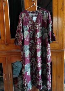 Beautiful Burgundy Floral Print Kurta