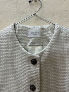 Chic Textured Cream Jacket