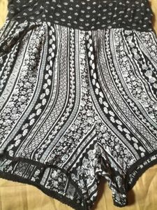 Black &amp; White Boho Print Playsuit