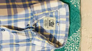 Blue Plaid Button-Down Shirt