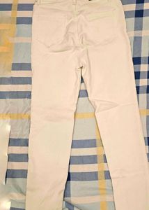 slim fit high rise white jeans